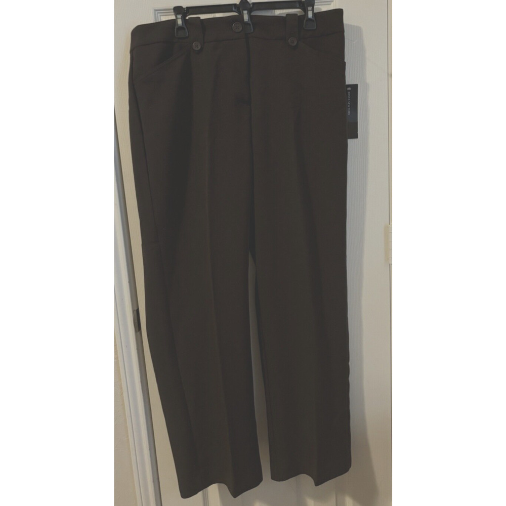 JONES NEW YORK Women's Stretch Dress Pants Brown Size 14 With Pockets